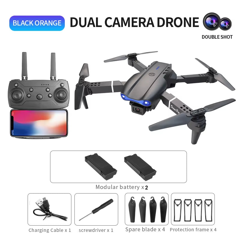 PRO Drone with Professional HD Dual Camera, WiFi Connectivity, and Obstacle Avoidance for Aerial Photography and Quadcopter Operations - 2 Batteries
