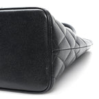 Caviar Quilted Medallion Tote Black