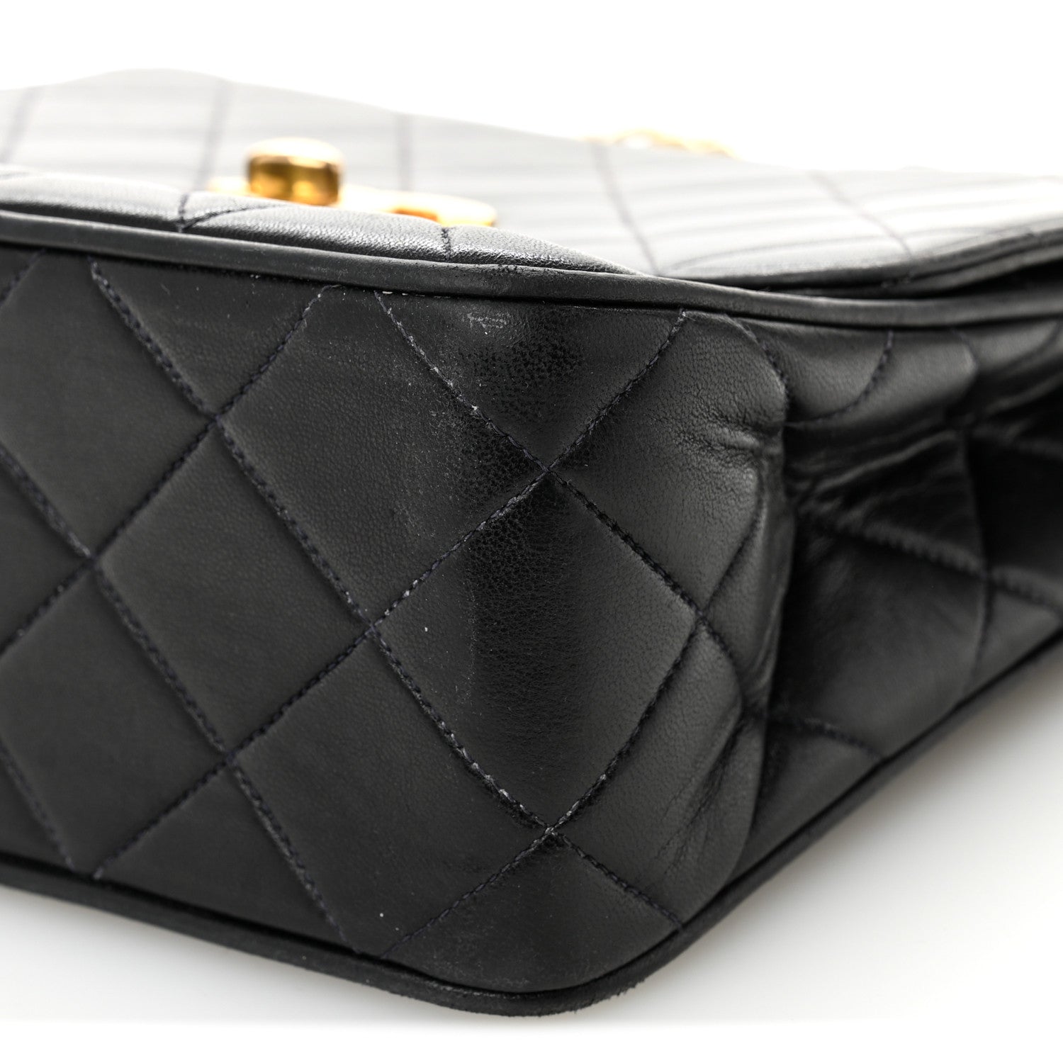 Lambskin Quilted Medium Single Flap Black