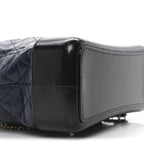 Aged Calfskin Quilted Small Gabrielle Backpack Blue Black