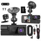 WiFi FHD 1080P Car Dash Cam 3 Channels Front Rear Inside Dash Camera with Loop Recording Reversing Visual 170° Wide Angle 64G Card Included