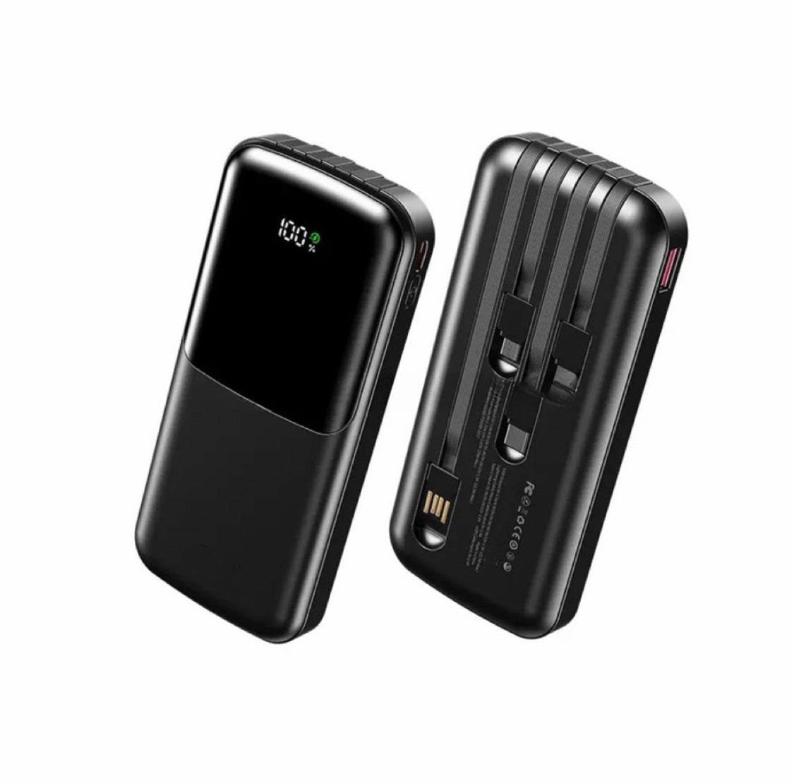 Entronix [3-in-1] Power Bank - 10000 mAh Built-in Cables USB-C/iPhone/Android