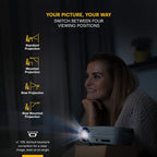 Kodak Flik X7 Home Projector, 1080p Support, Portable 4.0 LED Projector with Tripod & Case