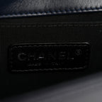 Faded Calfskin Quilted Small Studded Boy Flap Navy
