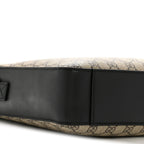 GG Supreme Monogram Flat Messenger Bag Beige Black New Acero