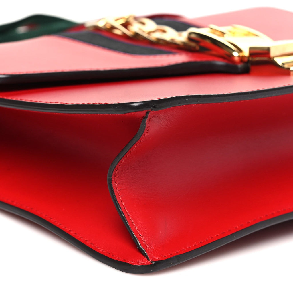 Calfskin Small Sylvie Shoulder Bag Hibiscus Red