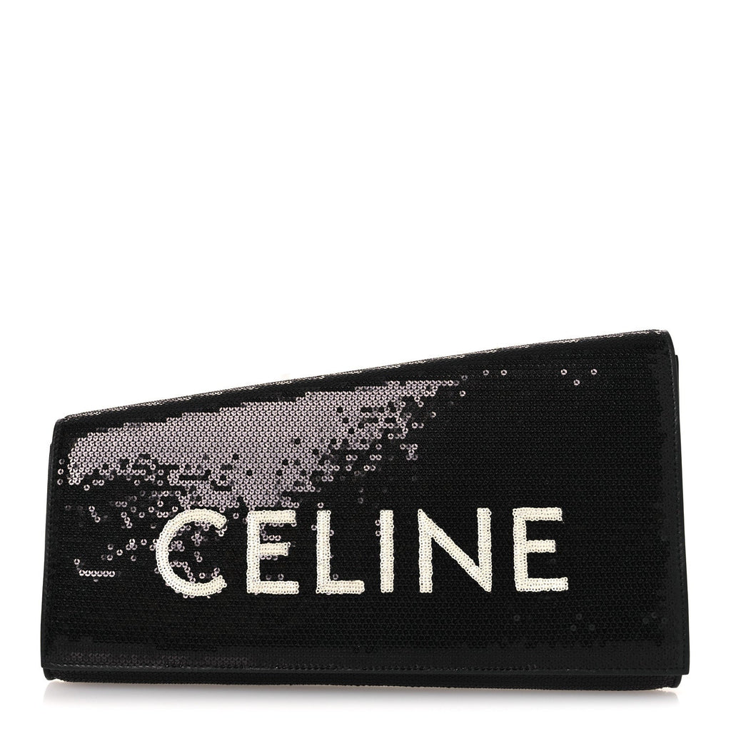 Sequin Asymetric Clutch  Black White