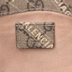X BALENCIAGA GG Supreme Monogram Web Logo Print Mini Horsebit 1955 Shoulder Bag Beige Ebony