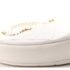 Lambskin Quilted All About Chains Hobo White