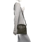 Calfskin Intrecciato Mini Hop Khaki