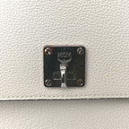 Grained Calfskin Medium Milla Convertible Backpack White Flake