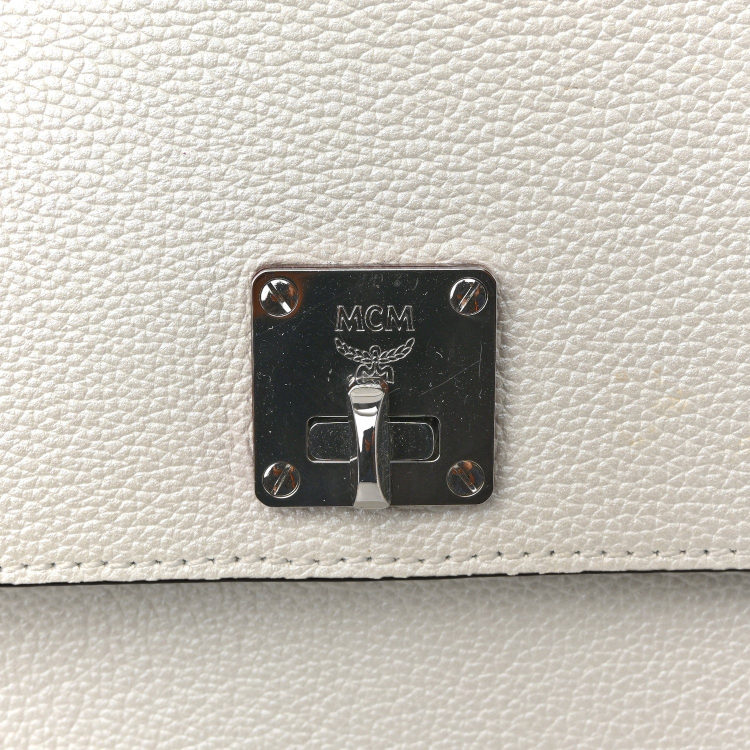 Grained Calfskin Medium Milla Convertible Backpack White Flake