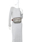 Soft GG Supreme Monogram Textured Dollar Calfskin Web Ophidia Pouch Pocket Belt Bag 85/34 Beige Ebony New Acero Black