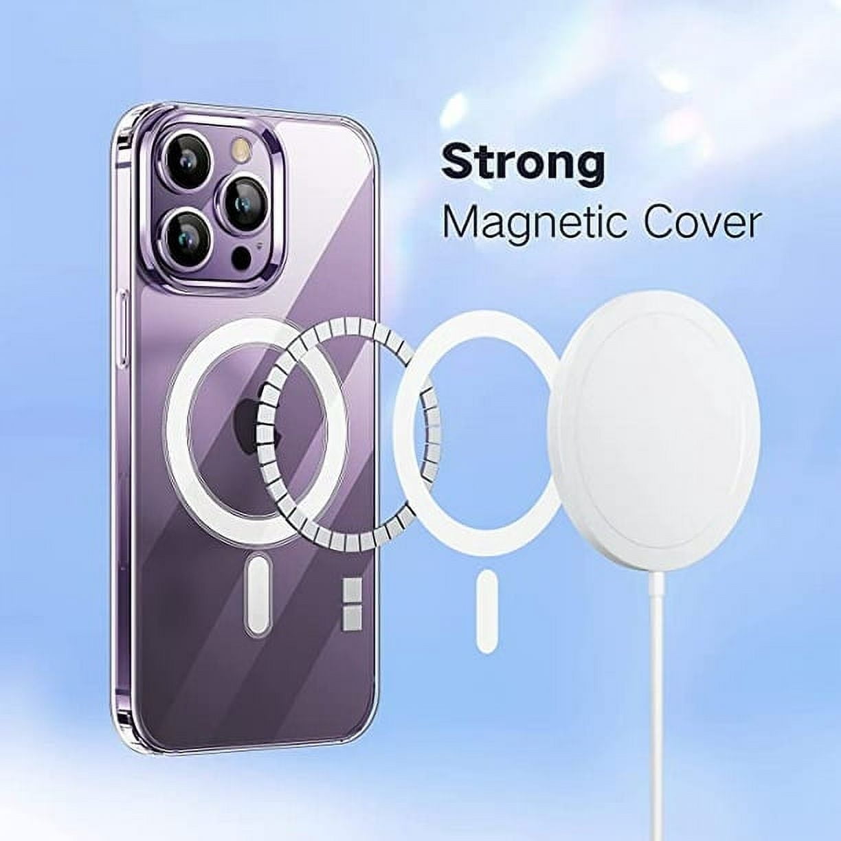Entronix [Magnetic] Case Compatible with iPhone 14 Pro Max - [Hard Back] Slim Clear