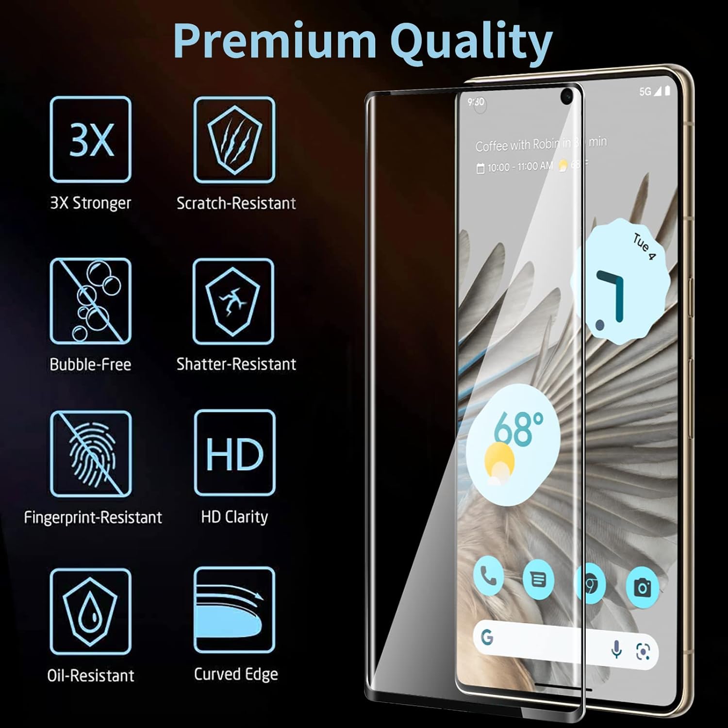 Entronix Clear Screen Protector Compatible with Pixel 8 Pro - 2 Piece Combo
