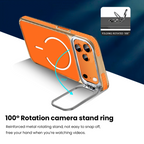 Entronix [Magnetic] Case Compatible with iPhone 17 Pro � Color Back w/ Camera Frame Stand & Rubber Edges