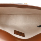 New Canvas Charisma Calfskin Crystal GG Monogram Mini Horsebit 1955 Shoulder Bag Camel Ebony