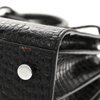 Calfskin Crocodile Embossed Baby Sac De Jour Black