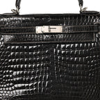 Shiny Porosus Crocodile Kelly Sellier 28 Gris Elephant