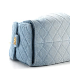 Washed Denim Quilted Small Chanel 25 Handbag Blue