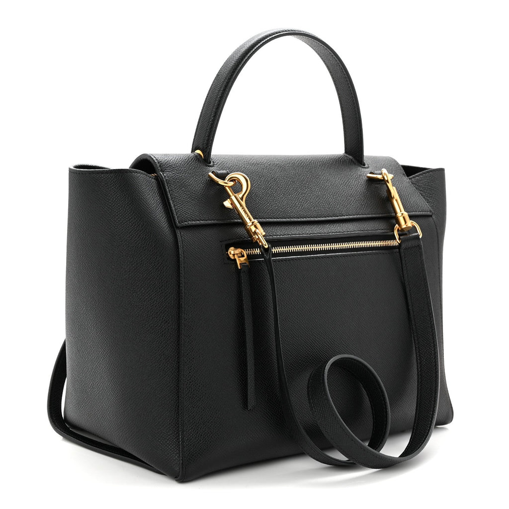 Grained Calfskin Mini Belt Bag Black