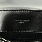 Calfskin Y Quilted Monogram Medium Loulou Chain Satchel Black