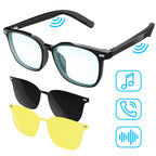 ALPHA DIGITAL Polarized Bluetooth Smart Glasses with Mic, Speakers & Voice Assistant – IP65 Waterproof, 5hr Battery - Multi-Lens