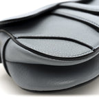 Grained Calfskin Mini Saddle Bag Sky Blue
