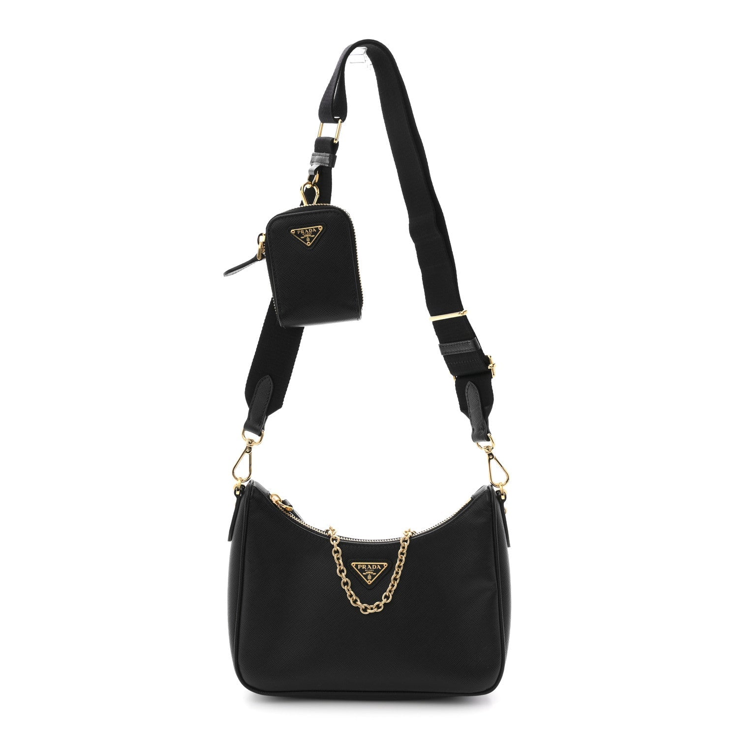 Saffiano Lux Re-Edition 2005 Shoulder Bag Black