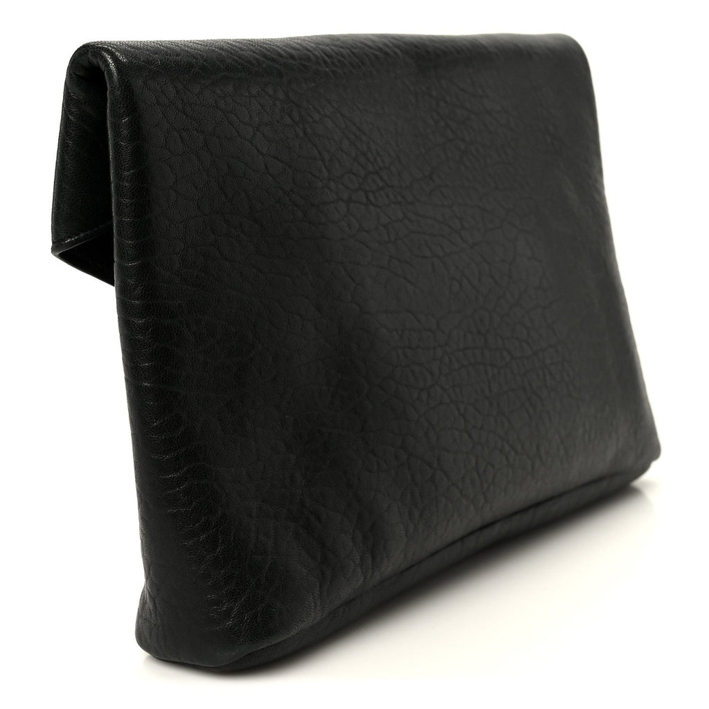 Grained Lambskin Cassandre Envelope Pouch Black