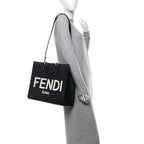 Vitello King Plexiglass Medium Fendi Sunshine Shopper Tote Black White