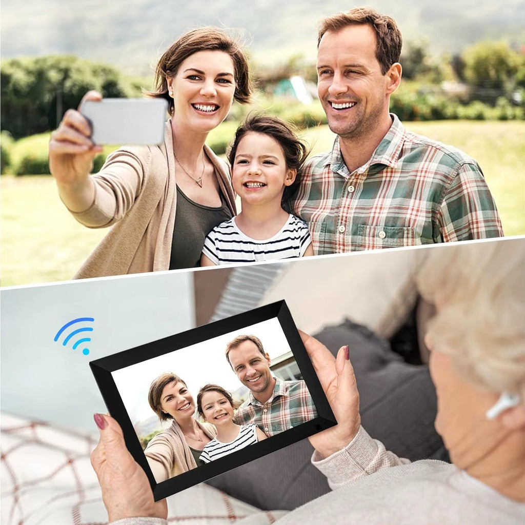 32GB FRAMEO 10.1-Inch Smart WiFi Digital Photo Frame with 1280x800 IPS LCD Touch Screen - Ideal Christmas Gift for Friends and Family
