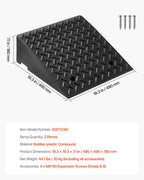 Driveway Curb Ramp, 7000 lbs Load Capacity, 7 Inches Rise Height Heavy Duty Curbside Bridge Ramp with Drainage Tank for Wheelchairs, Strollers, Motorcycles, Cars, Lawn Mowers & Trailers, 2 Pack