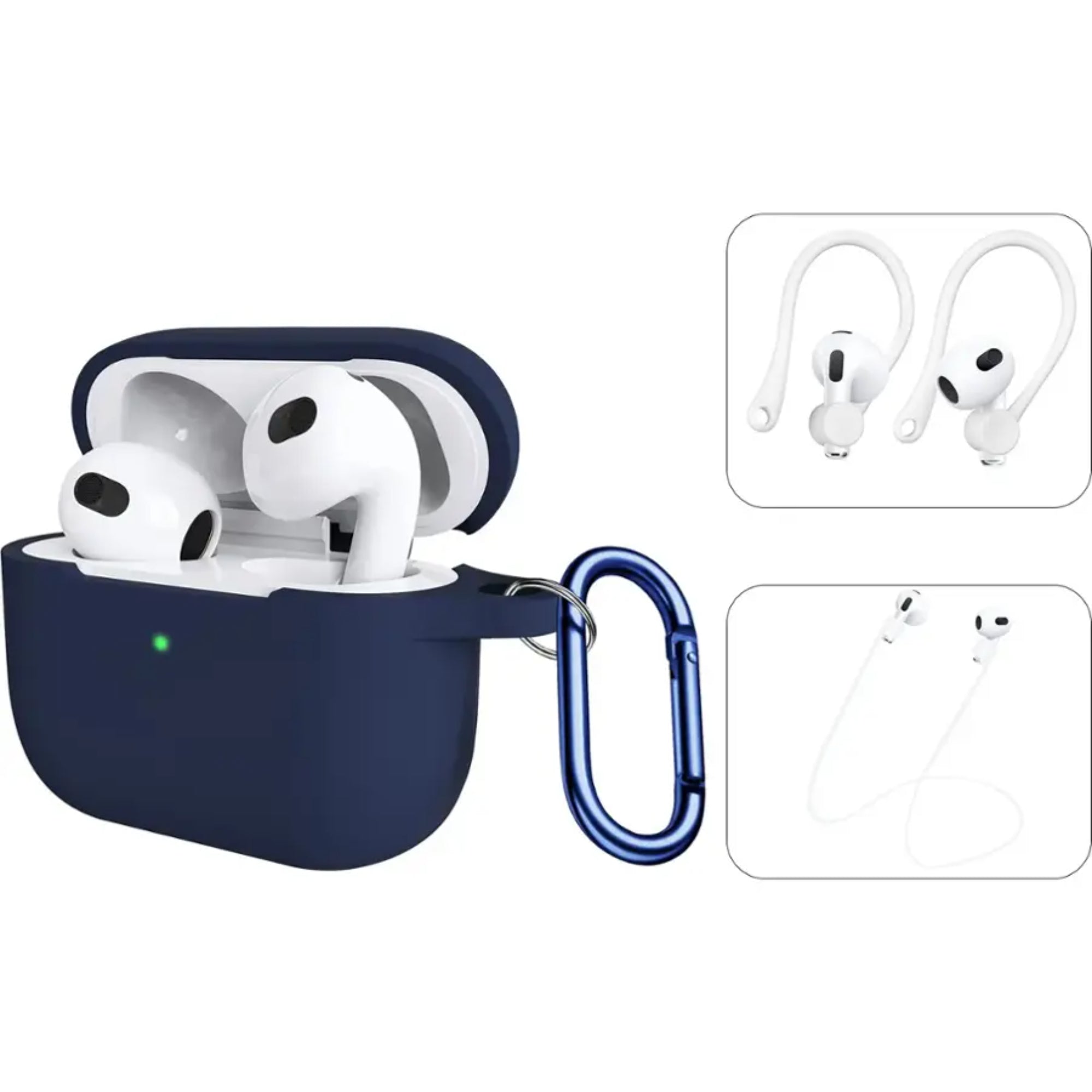 SAHARA - Venture Series Silicone Combo Kit Case for Apple AirPods (3rd Generation) - Blue
