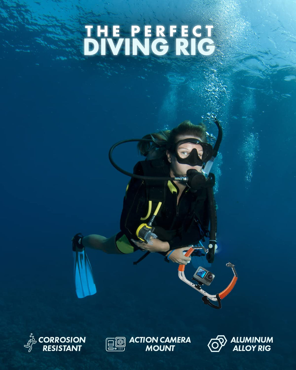 Movo GB-U80 Teal XL Dive Rig for GoPro Action Cam