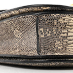 Lizard Medium Classic Box Flap Bag Natural