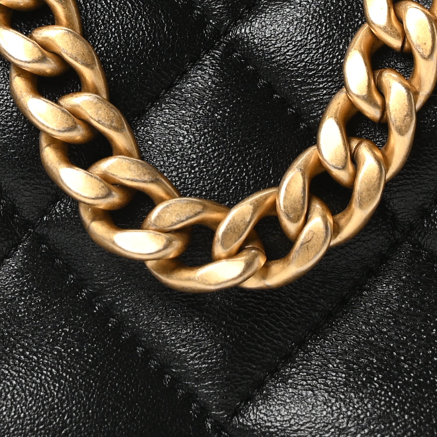 Lambskin Quilted Small Top Handle Shopping Bag Black