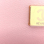 Lambskin Quilted Chain Frame Clutch Pink