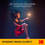 KODAK FLIK X1 100” Mini Projector, Portable Pico Projector with Remote & 2W Speakers