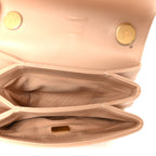 Calfskin Quilted Pearl Jewel Chain Flap Beige