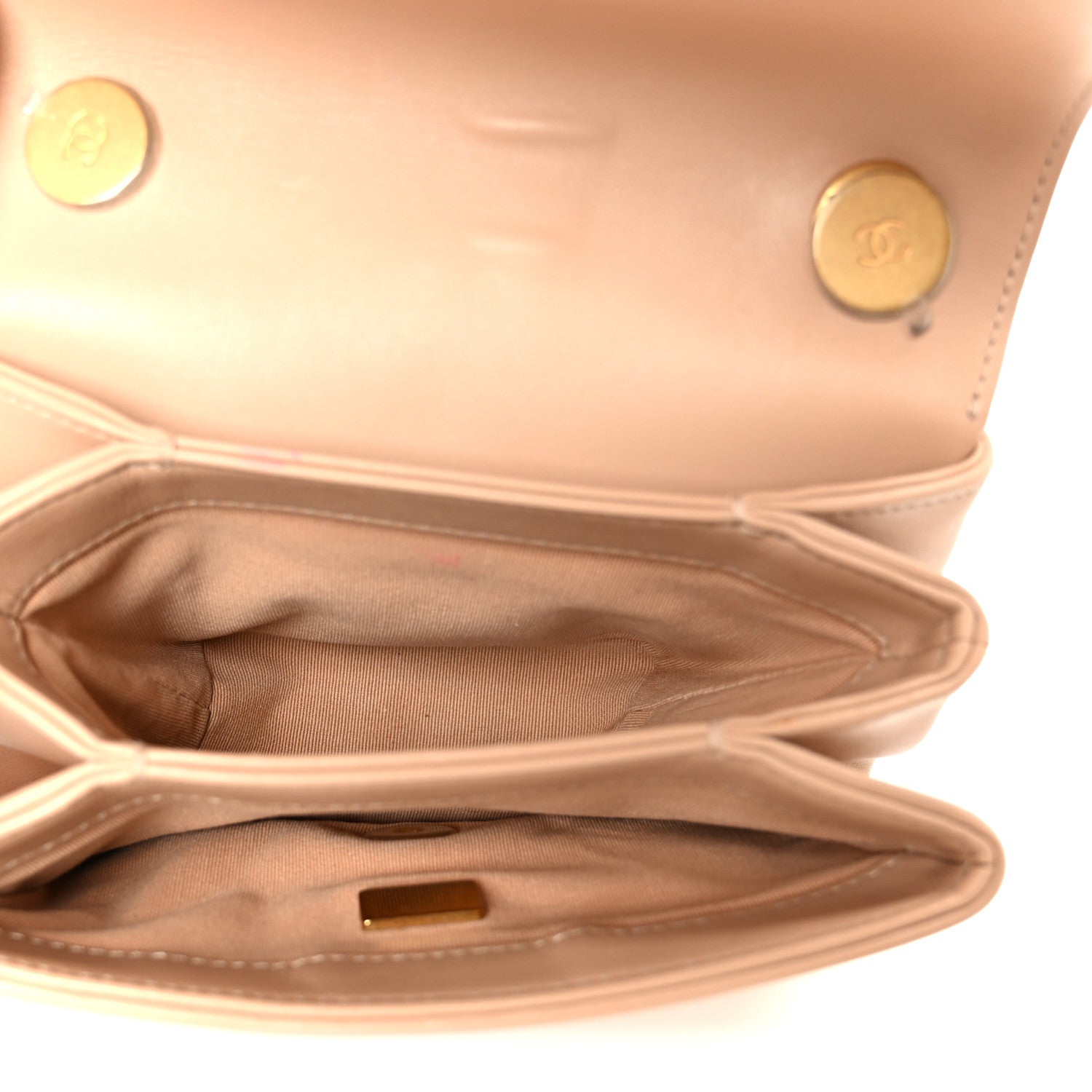 Calfskin Quilted Pearl Jewel Chain Flap Beige