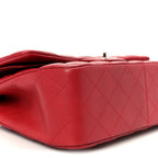 Caviar Quilted Jumbo Double Flap Dark Red