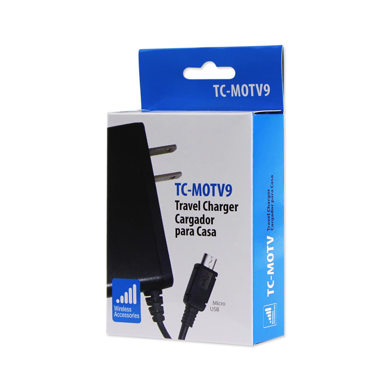 Reiko Portable Micro Usb Travel Adapter Charger With Built In Cable In Black