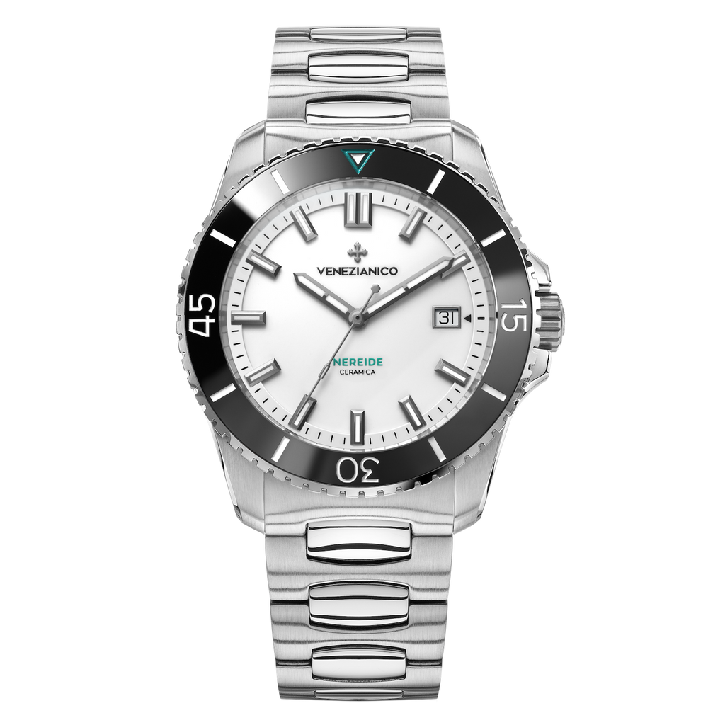 Venezianico Nereide Ceramica 42 Men’s Automatic White Diver Watch
