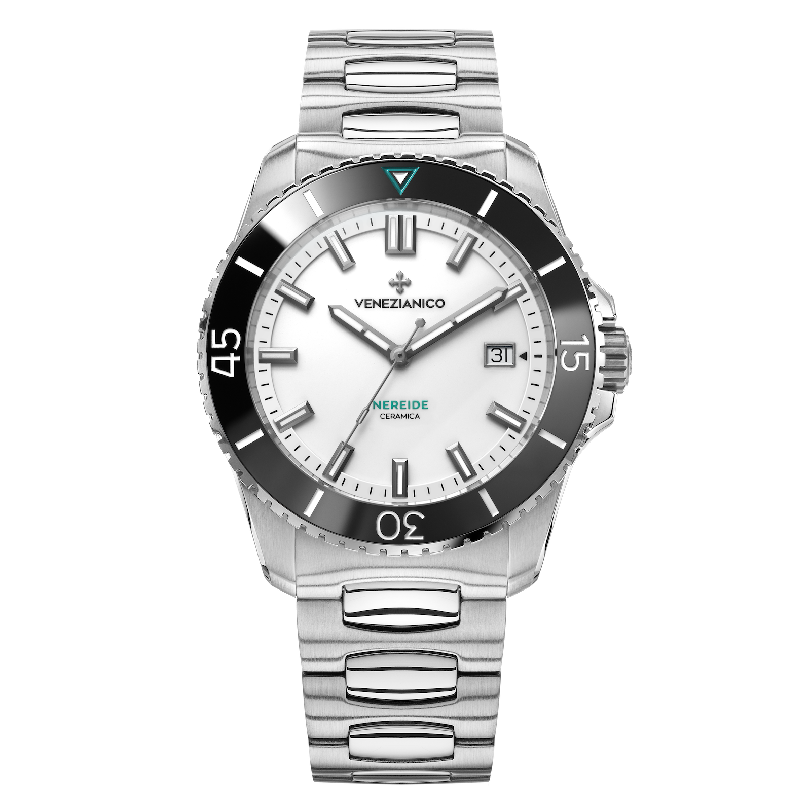 Venezianico Nereide Ceramica 42 Men’s Automatic White Diver Watch