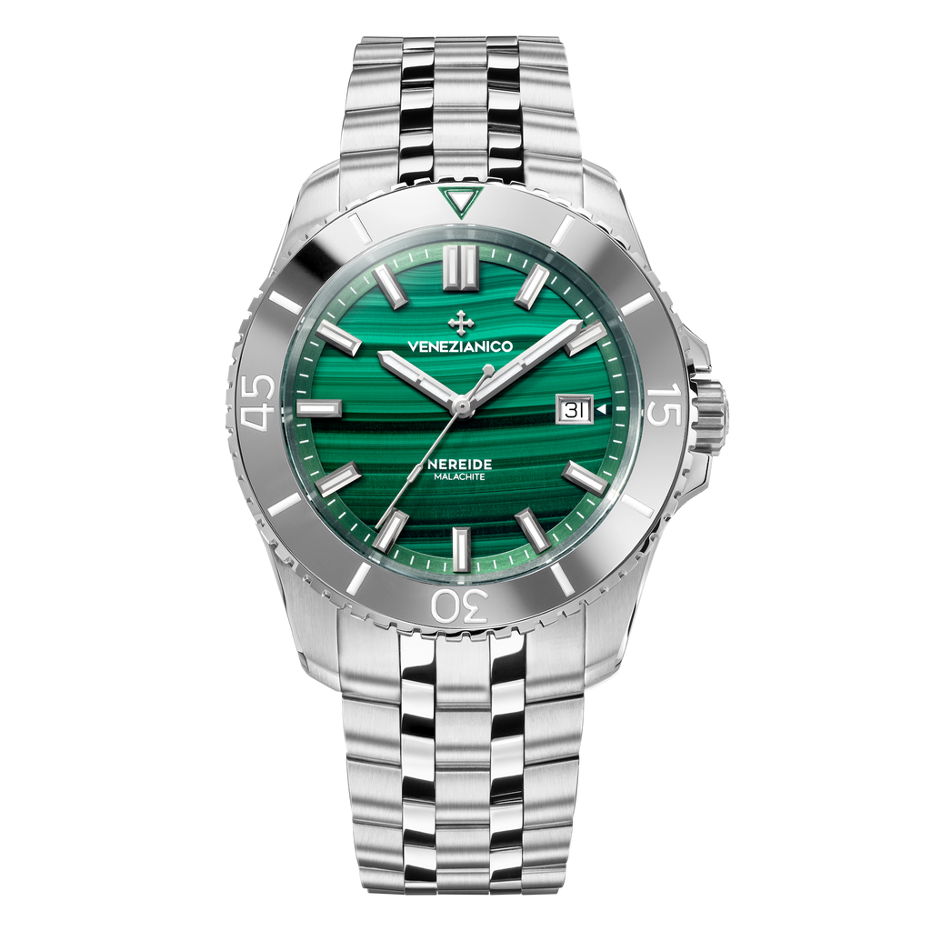 Venezianico Nereide Malachite Men’s Automatic Green Diver Watch