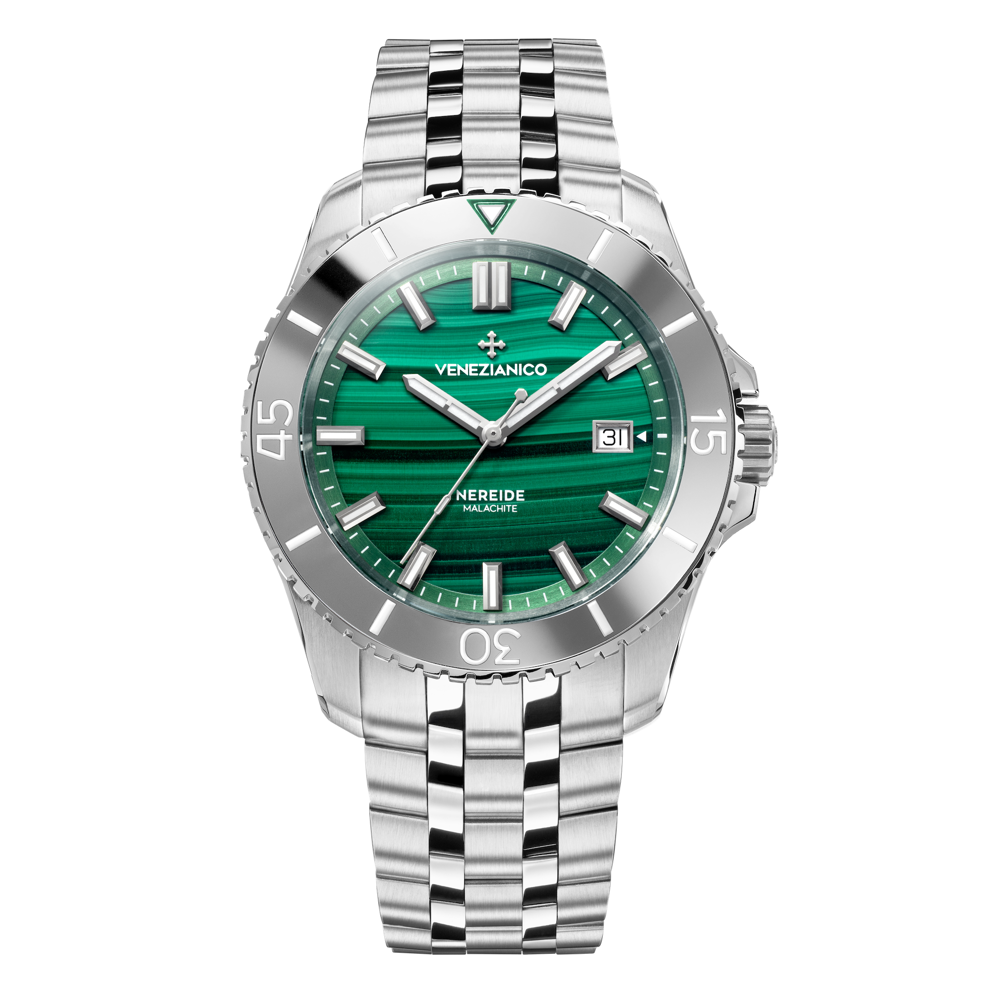 Venezianico Nereide Malachite Men’s Automatic Green Diver Watch