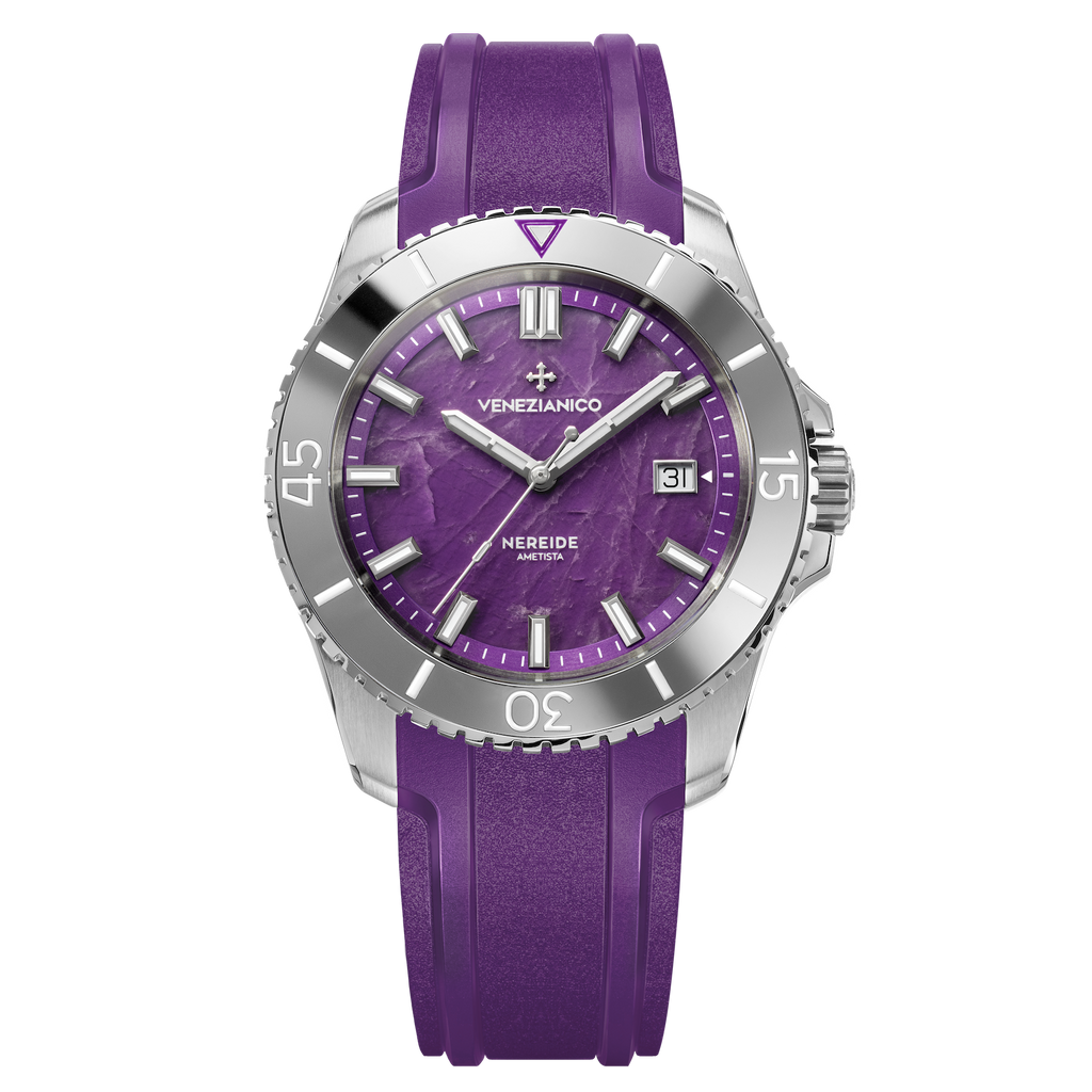 Venezianico Nereide Ametista Men’s Diver Automatic Amethyst Dial Watch
