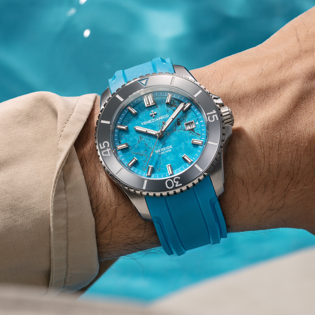 Venezianico Nereide Turchese Men's Blue Turquoise Automatic Diver Watch