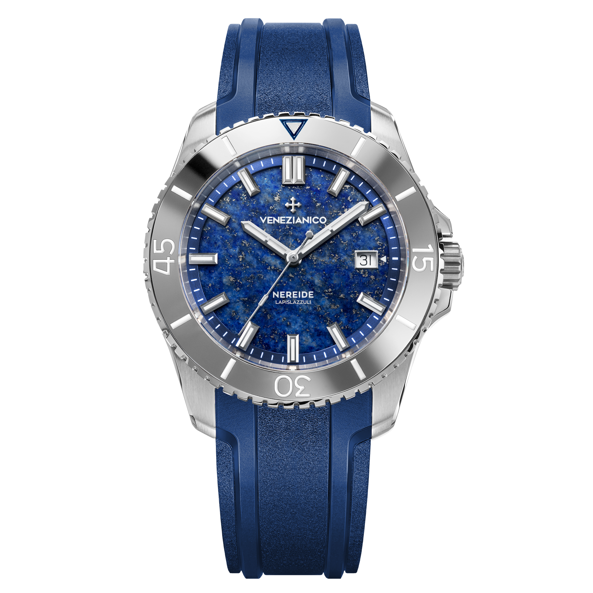 Venezianico Nereide Lapislazzuli Men’s Automatic Blue Stone Diver Watch
